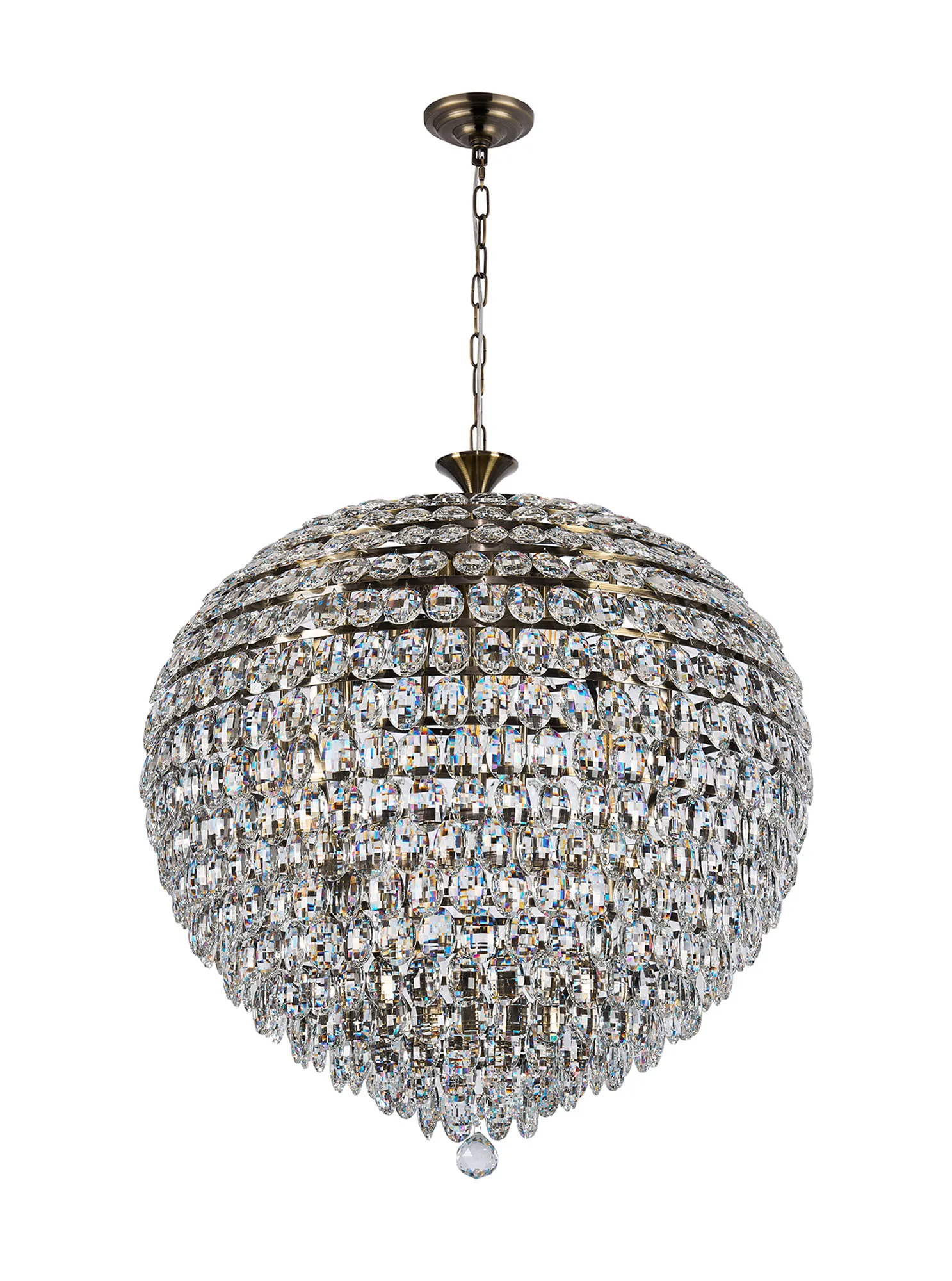 Coniston Pendant 16 Light (46kg) Antique Brass IL32811AB  Diyas Coniston Antique Brass